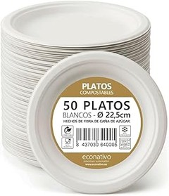 ¿Cuál es el costo promedio de los platos biodegradables?