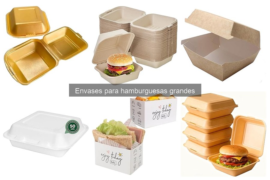 Alternativas a envases de plástico para hamburguesas grandes
