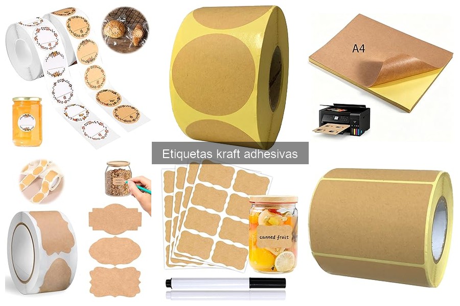 Etiquetas kraft adhesivas personalizables para restaurantes
