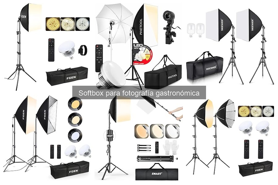 Mejores accesorios para softbox en fotografía gastronómica