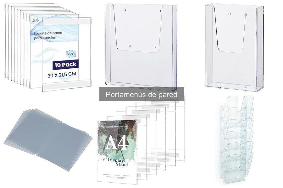 Opciones de portamenús de pared personalizables para restaurantes