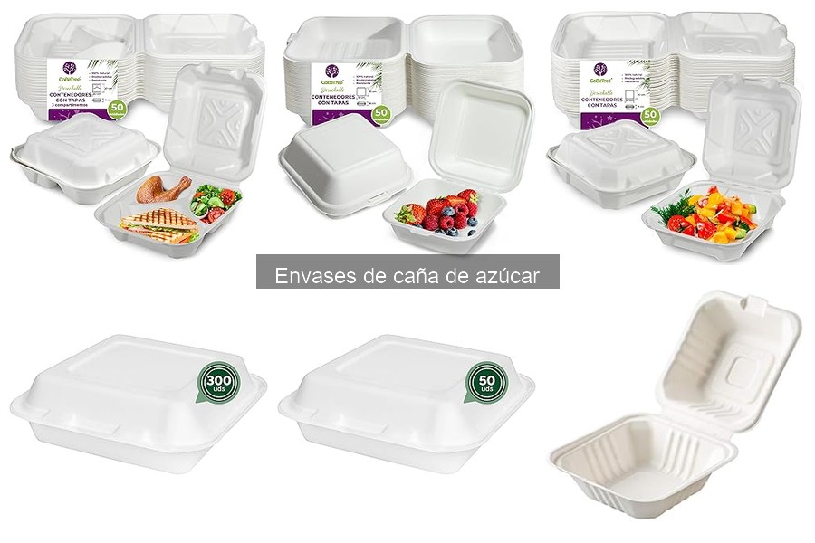 Precios de envases de caña de azúcar para restaurantes delivery