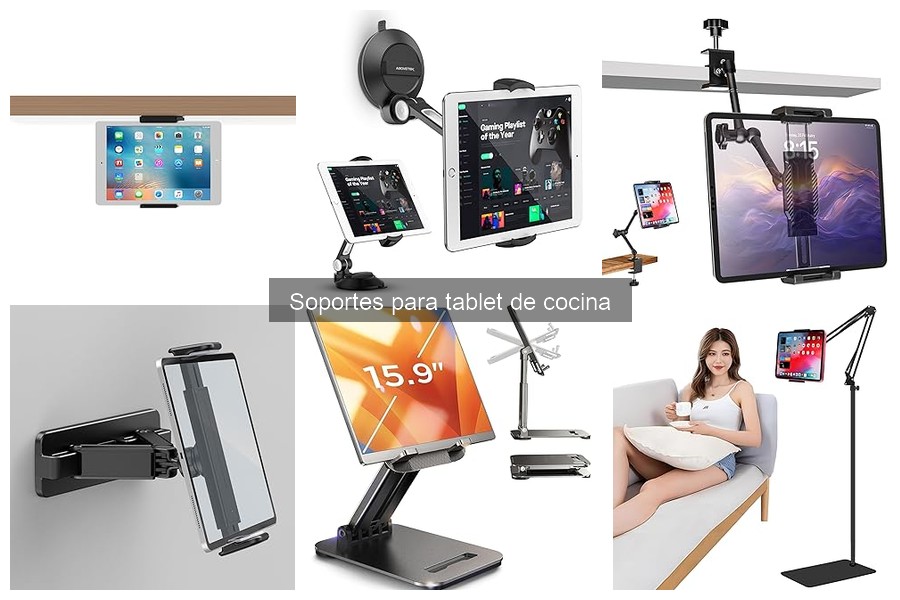 Soportes compactos para tablet de cocina en espacios reducidos