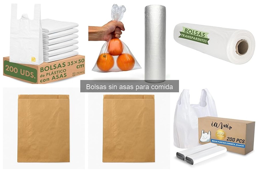 Tipos de bolsas sin asas para comida: materiales y estilos