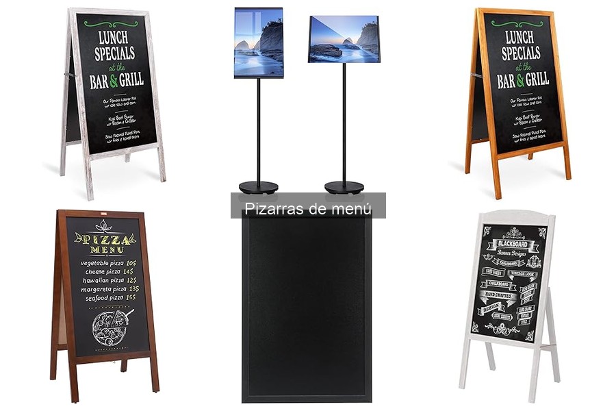 Tipos de pizarras de menú para restaurantes delivery y take away