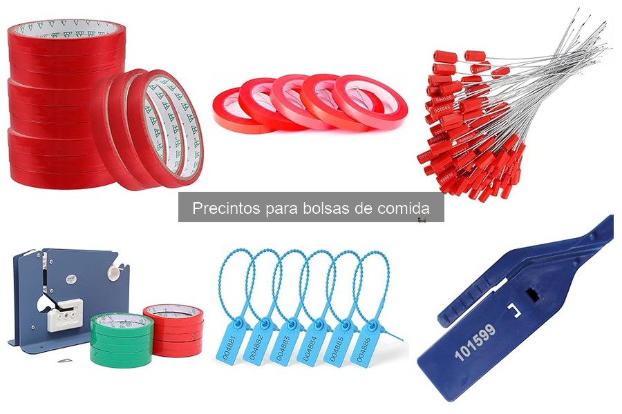 Tipos de precintos para sellar bolsas de comida para llevar